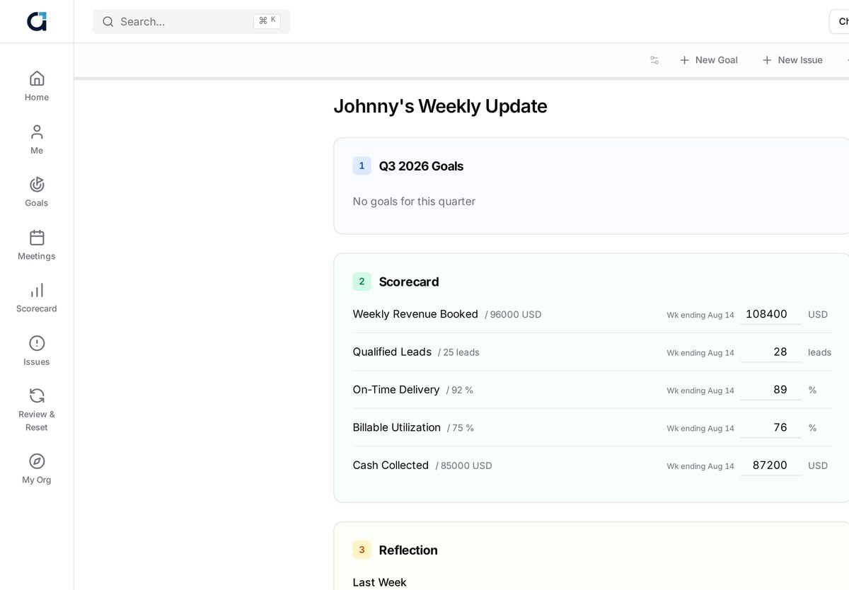 60-second check-ins in Alignify