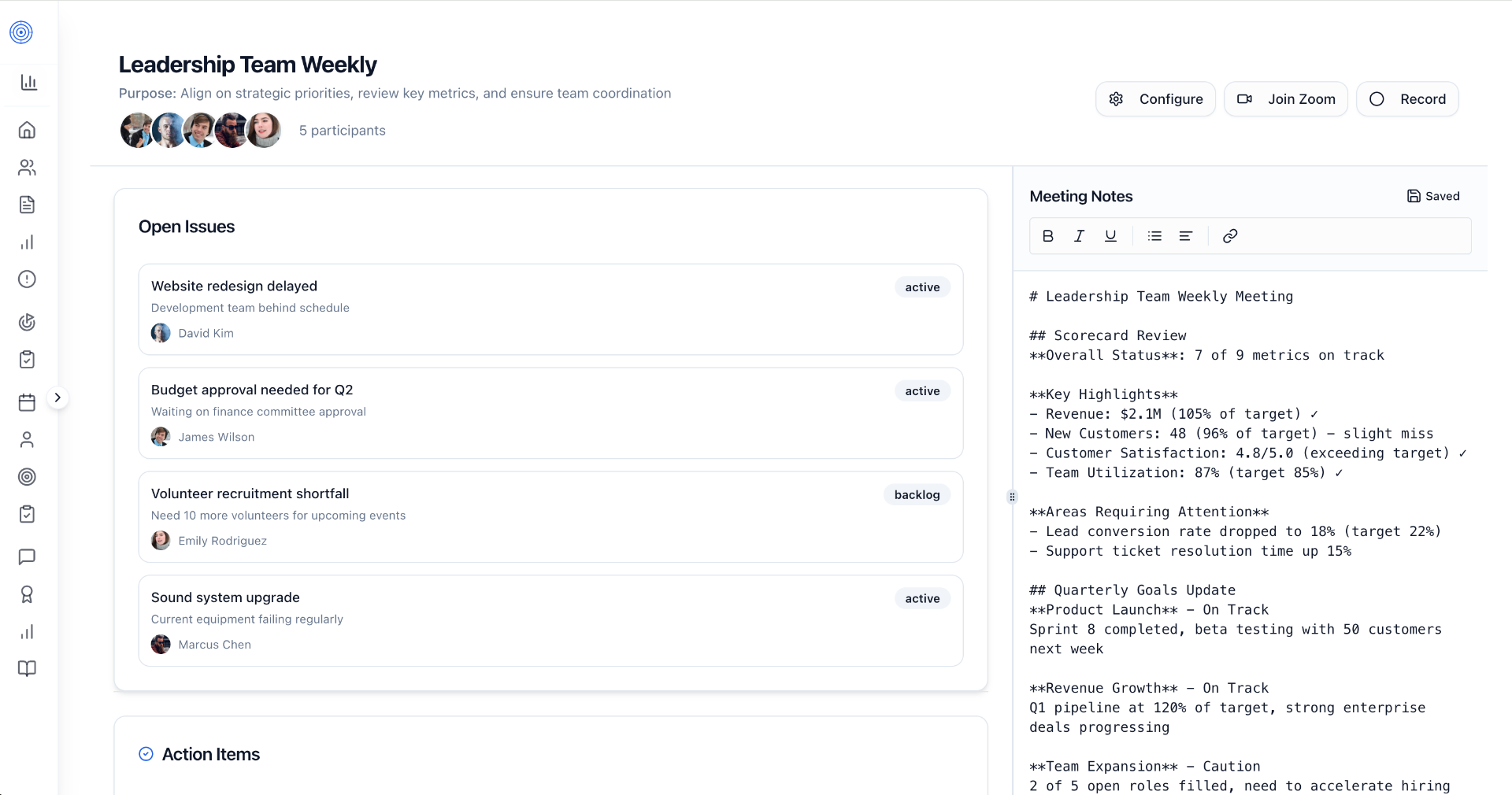Alignify Meetings - Team and 1:1 meeting management